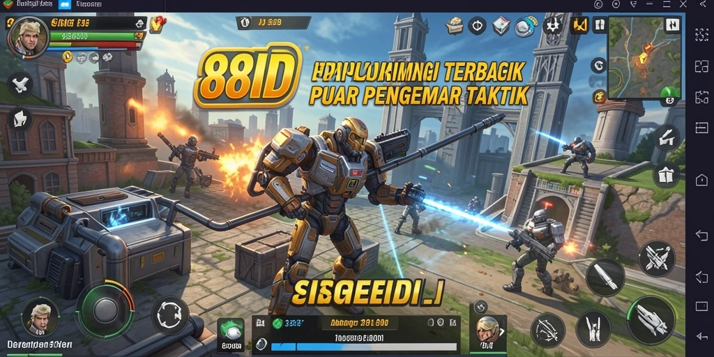 Tangkapan layar utama 88ID menampilkan aksi strategi yang seru dan intens.