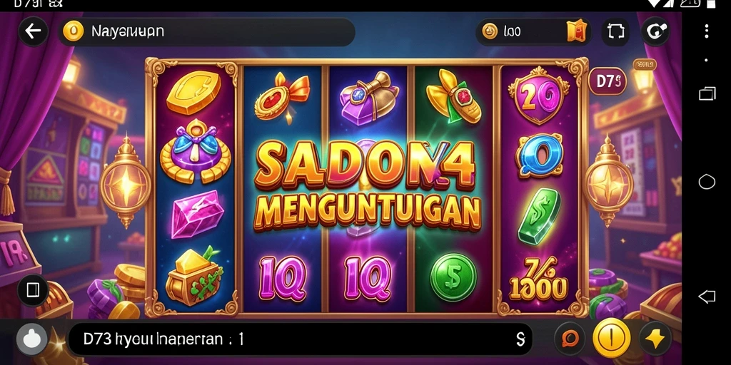 Screenshot D73 menampilkan gameplay slot yang menarik dan interaktif.