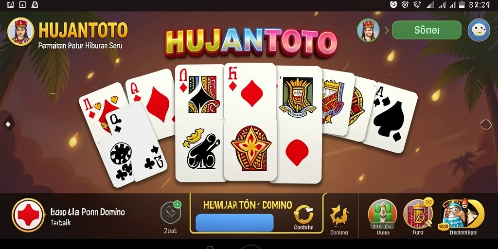 Tampilan gameplay domino yang seru dan interaktif di HUJANTOTO.