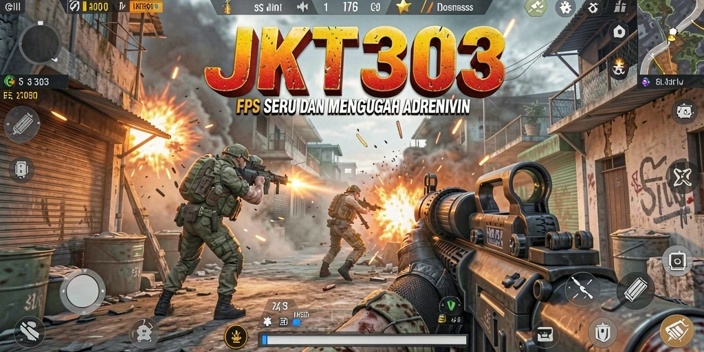 Gameplay intens JKT303 dengan aksi tembak-menembak yang menegangkan.
