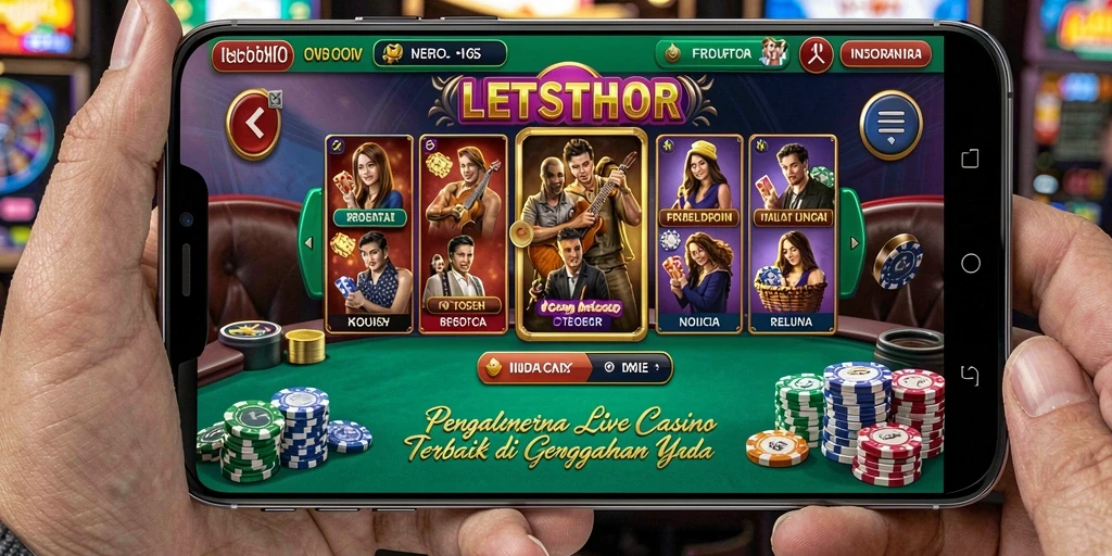 Tampilan gameplay menarik LETSTHOR dalam aksi Live Casino.