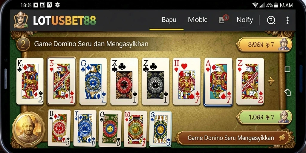 Tampilan gameplay seru LOTUSBET88 dengan Domino yang menantang.