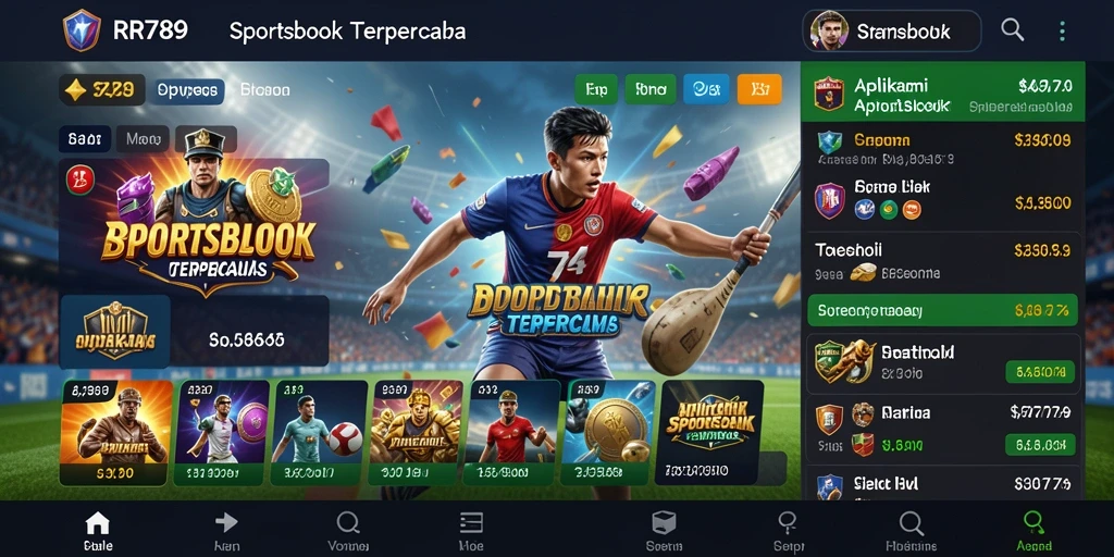 Tangkapan layar gameplay RR789 yang menampilkan berbagai pilihan taruhan olahraga.