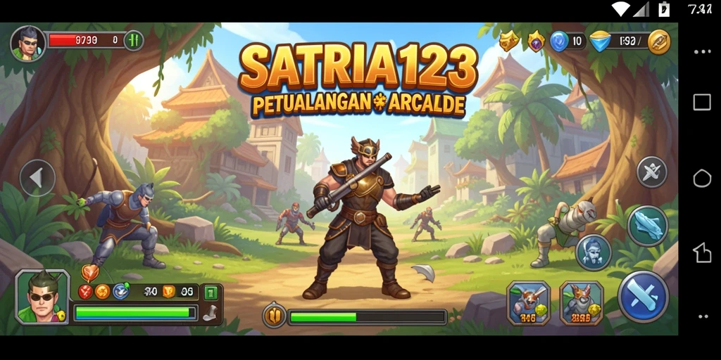 Tangkapan layar SATRIA123 menampilkan aksi seru dalam permainan Arcade.