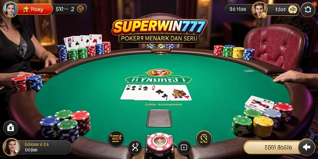 Tampilan gameplay <strong>SUPERWIN777</strong> yang menggembirakan dan penuh strategi permainan Poker.