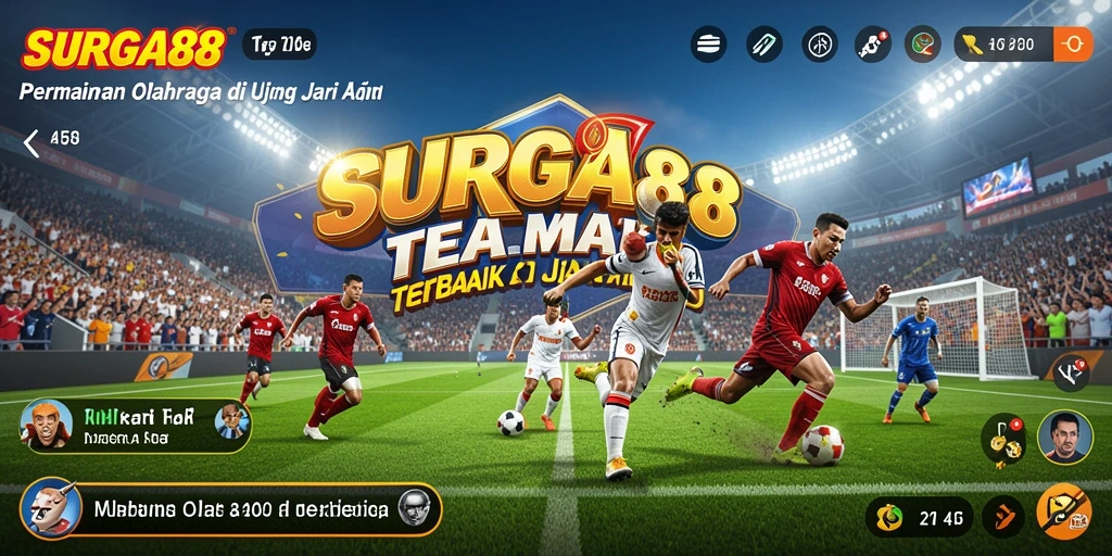 Screenshot SURGA88 menampilkan aksi seru dalam permainan olahraga.
