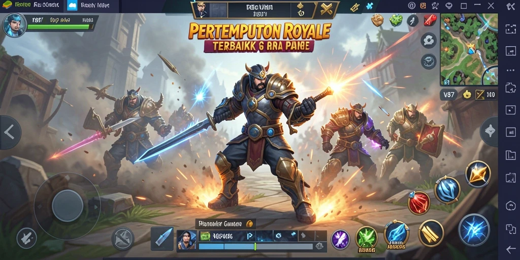 Gameplay seru V87 yang menampilkan pertempuran Battle Royale