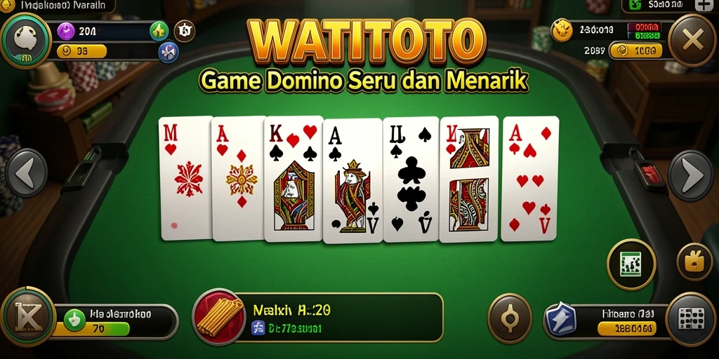 Screenshot gameplay WATITOTO menunjukkan aksi seru dalam permainan domino.
