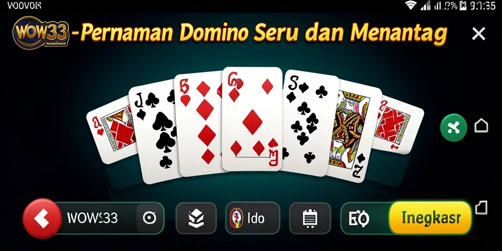Screenshot gameplay WOW33 menunjukkan aksi seru permainan domino.